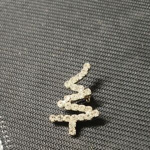 Elegant Silver Christmas Tree Brooch